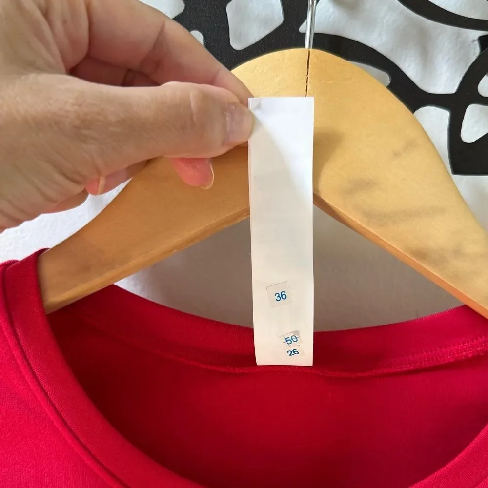ALO Yoga Alosoft Crop Finesse Long SleeveTee in Bold Red XS NWOT